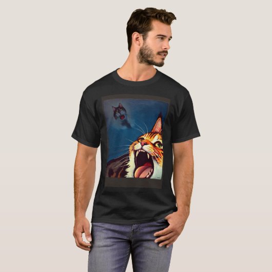 Impressionistic  Cat Screaming Impressionism Cats  Tシャツ (正面フル)