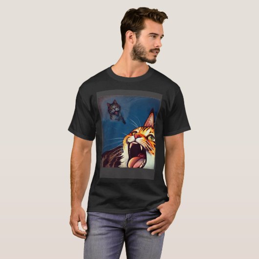 Impressionistic  Cat Screaming Impressionism Cats Tシャツ (正面フル)