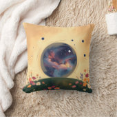 Impressionistic Galaxy with Blooming Garden クッション (ブランケット)