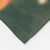 Impressionistic Galaxy with Blooming Garden フリースブランケット (角)