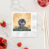 Impressionistic Galaxy with Blooming Garden 縁ありカクテルナプキン (インサイチュ)