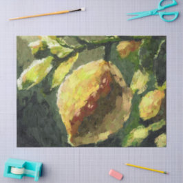 Impressionistic Lemons Hanging Branch Decoupage 薄葉紙