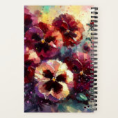 Impressionistic Maroon Pansies Personalized Recipe ノートブック (裏面)