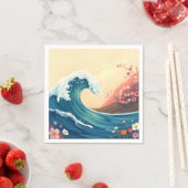 Impressionistic Ocean Wave スタンダードカクテルナプキン (インサイチュ)