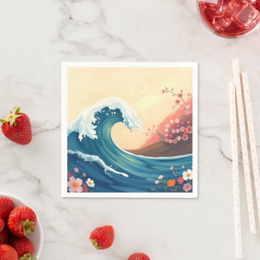 Impressionistic Ocean Wave スタンダードカクテルナプキン (インサイチュ)