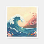 Impressionistic Ocean Wave スタンダードカクテルナプキン (正面)
