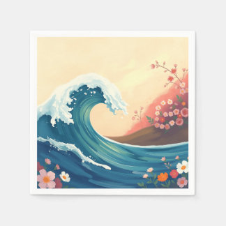 Impressionistic Ocean Wave スタンダードカクテルナプキン