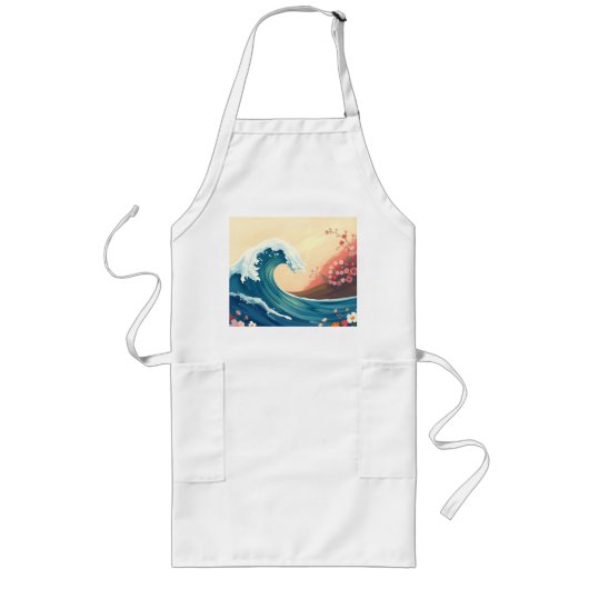 Impressionistic Ocean Wave ロングエプロン (正面)