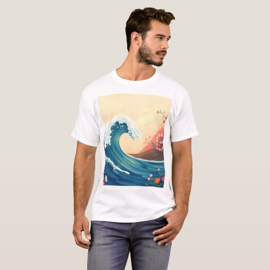Impressionistic Ocean Wave Tシャツ (正面フル)