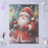 Impressionistic Santa Claus Christmas Decoupage 薄葉紙 (クラフト)