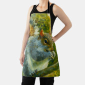 Impressionistic Squirrel in Forest Foliage エプロン (インサイチュ)