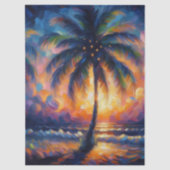 Impressionistic Tropical Palm Tree Decoupage  薄葉紙 (正面)
