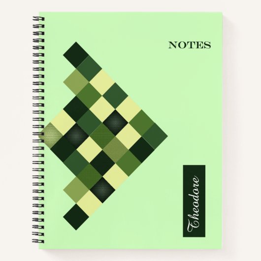 Impressive Green block - Back to School Notebook ノートブック (正面)