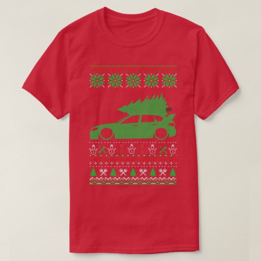 Impreza WRX STi MK3クリスマス醜いセーター Tシャツ (デザイン正面)