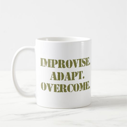 improvise adapt overcome コーヒーマグカップ (左)