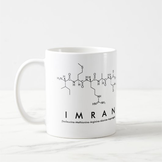 Imranペプチド名mug コーヒーマグカップ (左)