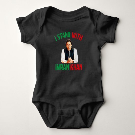 Imran Khan PTIパーティーパキスタンサポートTシャツ ベビーボディスーツ (正面)