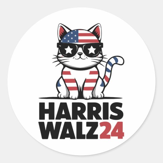 Im's Kamala 話 Harris President Comma La Ameri ラウンドシール (正面)