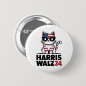 Im's Kamala 話 Harris President Comma La Ameri 缶バッジ (正面&裏面)