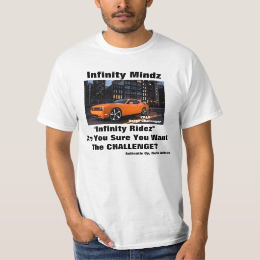 iMzの"挑戦者"の広告 Tシャツ (正面)