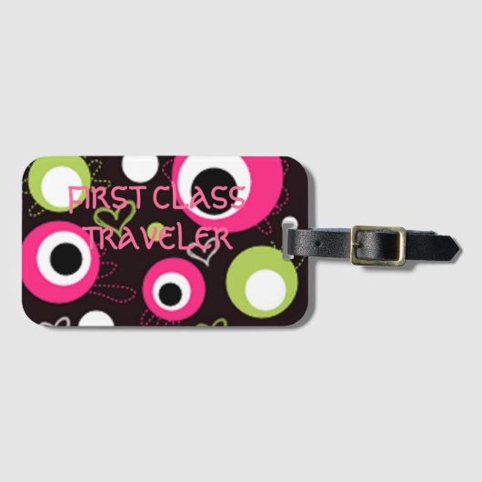 INかわいらし水玉模様収集荷札 ラゲッジタグ (正面横)