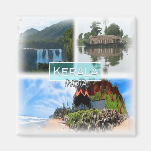 IN0034 Asia、India Kerala、冷蔵庫 マグネット (正面)