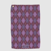 In アーガイル Burgundy / Plum – あなたの名前またはイニシャル ゴルフタオル (正面)