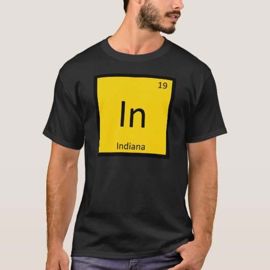 In - インディアナ州 化学周期表の記号 tシャツ (正面)