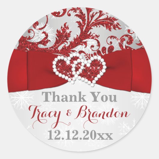 In 包まれた Love Joinハートのステッ結婚カー2 ラウンドシール (正面)