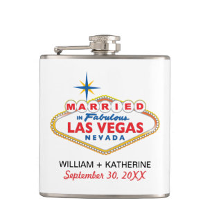 IN 結婚した LAS VEGASフラスコブライダルパーティギフト フラスク