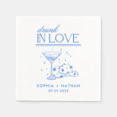 In 飲 Loveパーソナライズされた女性のカーボーイ結婚ズ スタンダードカクテルナプキン (正面)