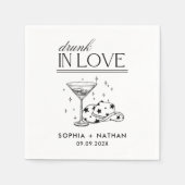 In 飲 Loveパーソナライズされた女性のカーボーイ結婚ズ スタンダードカクテルナプキン (正面)