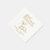In 飲 Loveパーソナライズされた女性のカーボーイ結婚ズ スタンダードカクテルナプキン (角)