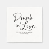 In 飲 Love書モダン道結婚の スタンダードカクテルナプキン (正面)