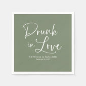 In 飲 Love書モダン道結婚の スタンダードカクテルナプキン (正面)