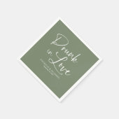 In 飲 Love書モダン道結婚の スタンダードカクテルナプキン (角)