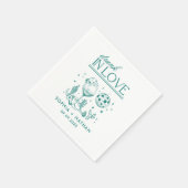 In 飲 Love Discoパーソナライズされたカクテル結婚 スタンダードカクテルナプキン (角)