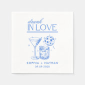 In 飲 Love Discoパーソナライズされたカクテル結婚 スタンダードカクテルナプキン (正面)