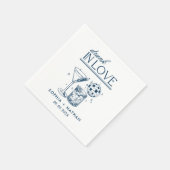 In 飲 Love Discoパーソナライズされたカクテル結婚 スタンダードカクテルナプキン (角)