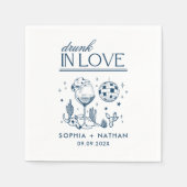 In 飲 Love Discoパーソナライズされたカクテル結婚 スタンダードカクテルナプキン (正面)