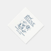 In 飲 Love Discoパーソナライズされたカクテル結婚 スタンダードカクテルナプキン (角)