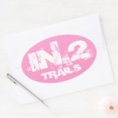 In.2トレイルランニングデカール白オンピンク 楕円形シール (封筒)