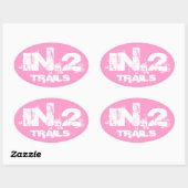 In.2トレイルランニングデカール白オンピンク 楕円形シール (シート)