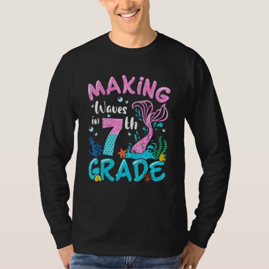 In 7th Grade Mermaid Back To School Girls School Tシャツ (正面)