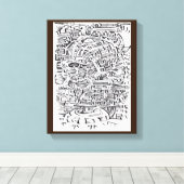 In a Between-place，インドのインクスケッチ キャンバスプリント (インサイチュ (ウッドフロア))