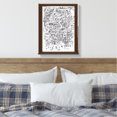 In a Between-place，インドのインクスケッチ キャンバスプリント (インサイチュ (寝室))