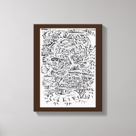 In a Between-place,インドのインクスケッチ キャンバスプリント