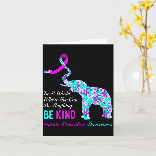 In A World Be Kind Suprt Suicide Prevention Awaren カード (黄色い花)