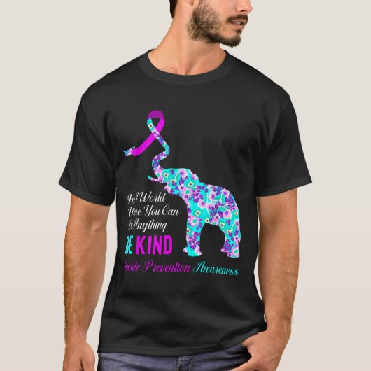 In A World Be Kind Suprt Suicide Prevention Awaren Tシャツ (正面)
