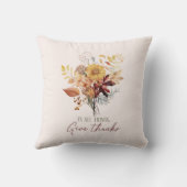 In All Things,  与え感謝してい – 秋のフローラ花束 クッション (裏面)